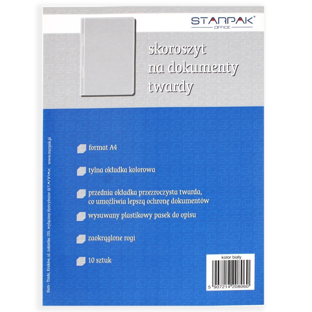 HARD PVC FILE BOOK FOR A4 DOCUMENTS WHITE STARPAK 109218